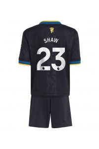 Manchester United Luke Shaw #23 Jalkapallovaatteet Lasten Kolmas peliasu 2025-26 Lyhythihainen (+ Lyhyet housut)